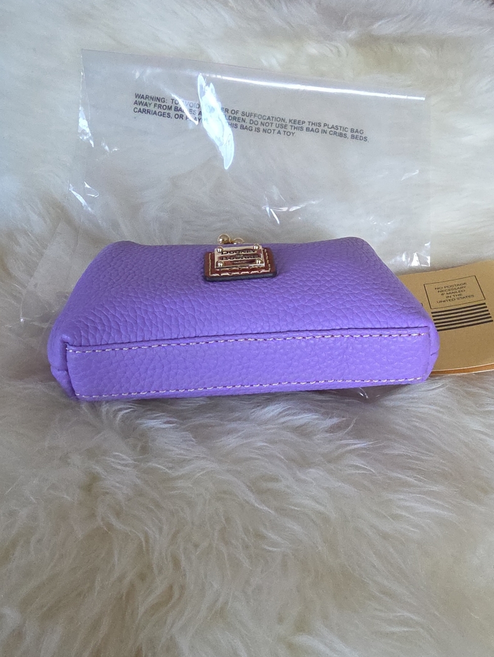 Beautiful NWT Dooney & Bourke Lilac Pebbled Leather Kiss-lock Wallet 💜🎁💛 - Picture 6 of 16